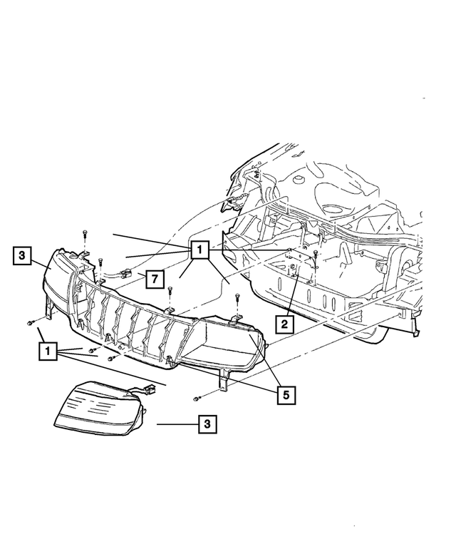 55155706AC - Electrical: Headlamp Panel Bracket for Mopar Image