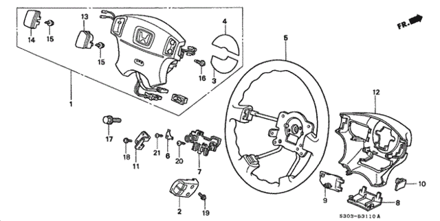Steering Wheel (SRS) for 2000 Honda Prelude #0