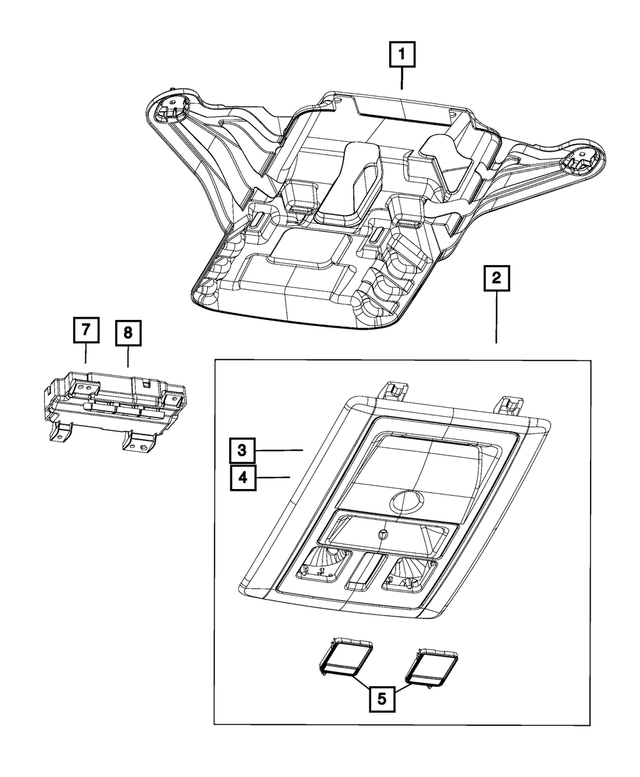 68239084AA - Interior Trim: Courtesy Lamp Lens, Right for Mopar Image