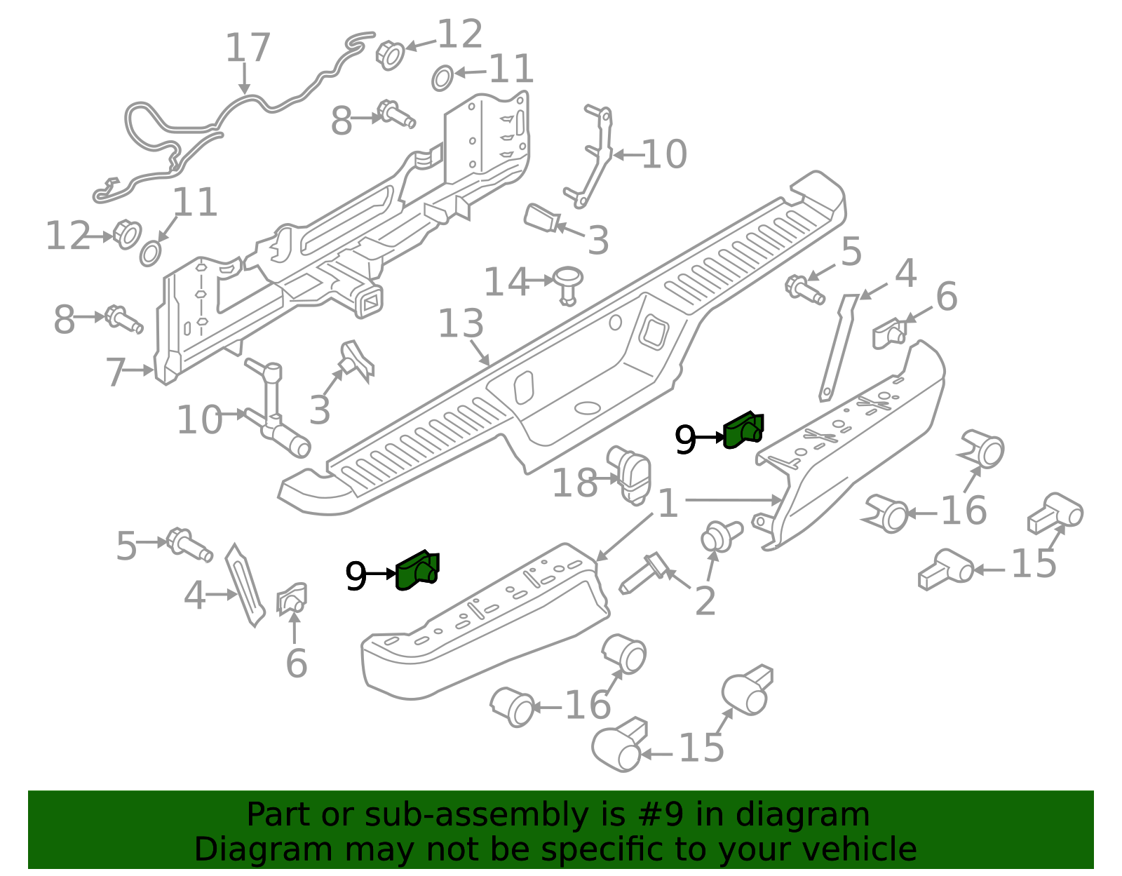 2015-2025 Ford F-150 Bumper Face Bar Reinforcement Beam Nut W718396 ...
