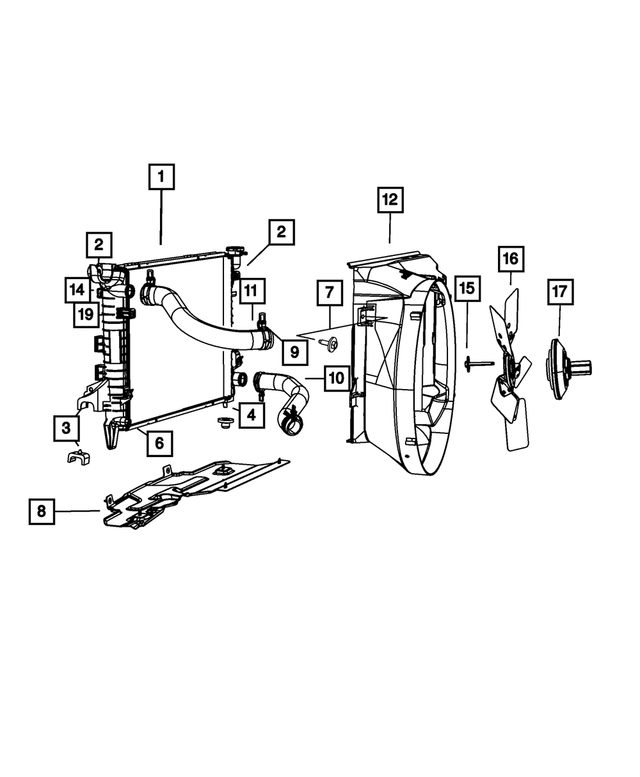 « 55056788AC – Cooling : Radiateur, Infér Joint pour Mopar Image »