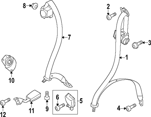 Rear Seat Belts for 2024 Porsche Cayenne #0