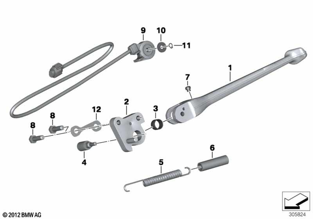 46537718152 - Frame and Mounting Parts: Side Stand -  for BMW-Motorrad Image