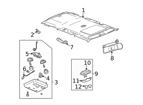 Interior Trim - Roof for 2005 Hummer H2 #1