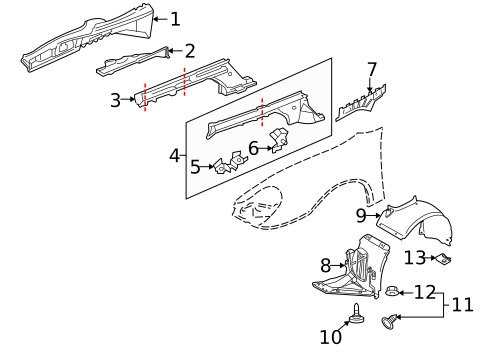 Structural Components & Rails for 2008 Porsche Boxster #0