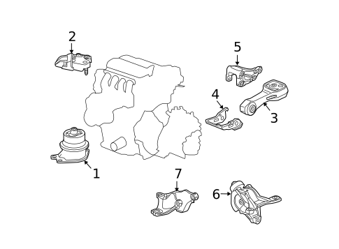 Engine & Trans Mounting for 2011 Honda Fit #1