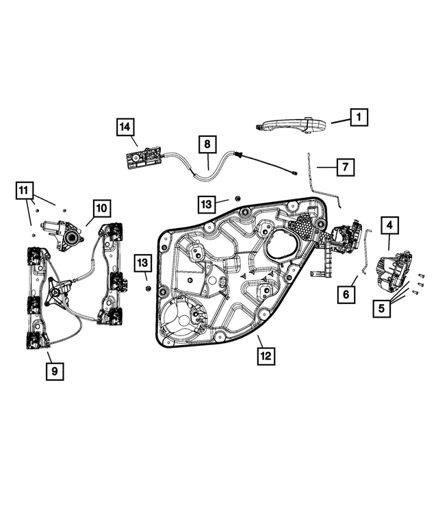 1SP27JRMAC - Doors, Door Mirrors and Related Parts: Exterior Door Handle, Left for Mopar Image image