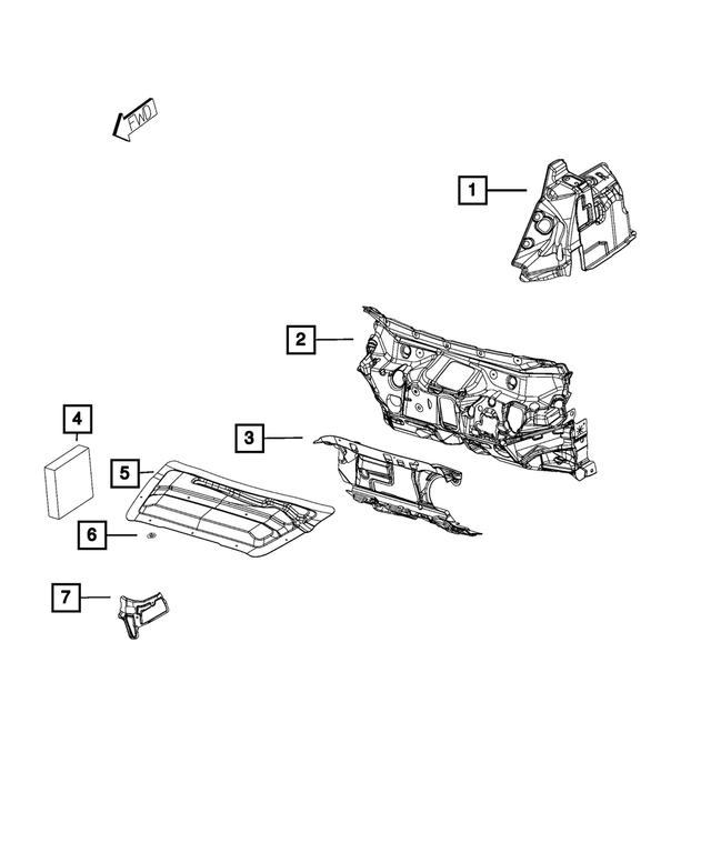 68306860AA - Interior Trim: Hood Silencer for Mopar Image
