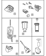 68036898AA - Wiper/Lock Cylinder and Keys: Homelink Module for Mopar Image