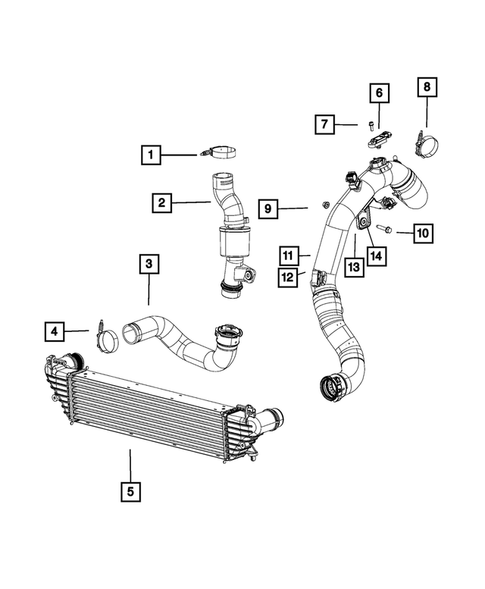 Radiator and Related Parts; Charge Air Cooler for 2015 Fiat 500L #1