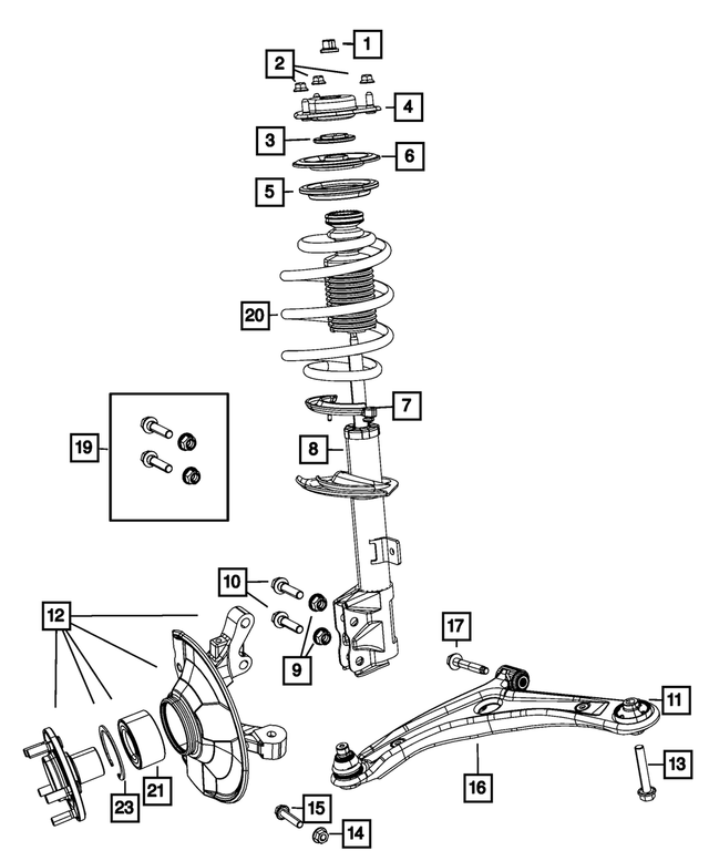 5085702AK - Front Suspension: Front Knuckle And Hub, Right for Mopar Image