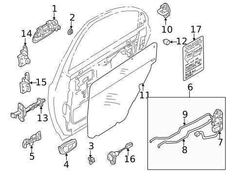 Lock & Hardware for 2004 Kia Spectra #1