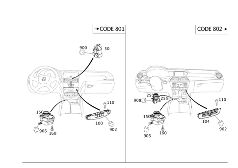 Switch in Instrument Panel and Center Console for 2013 Mercedes-Benz C350 #0