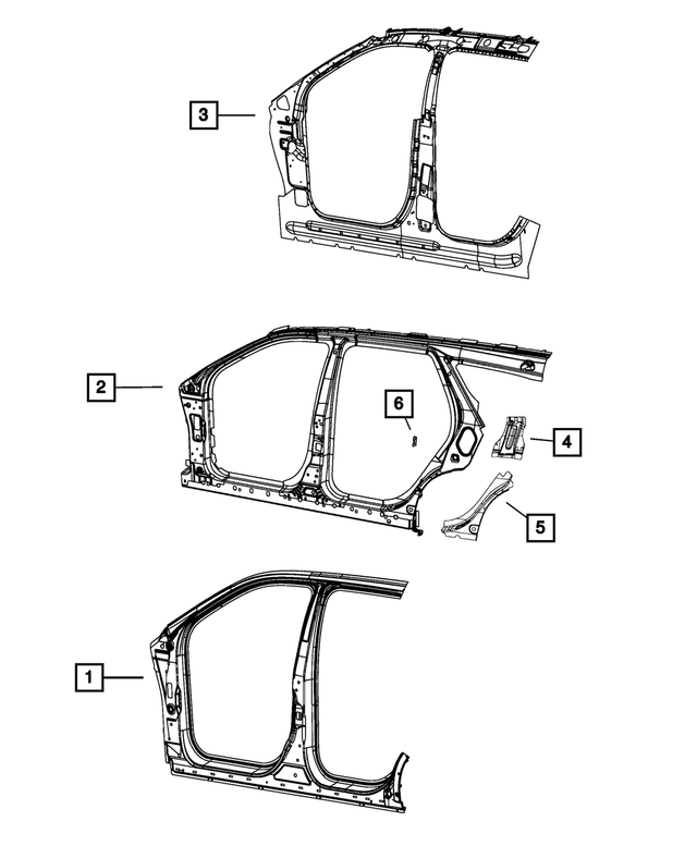 68036260AA - Body Sheet Metal Except Doors: C-pillar Reinforcement, Right, Lower for Jeep: Grand Cherokee, Grand Cherokee WK Image