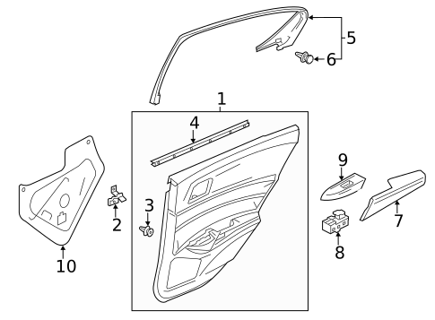 Interior Trim - Rear Door for 2022 Acura ILX #0