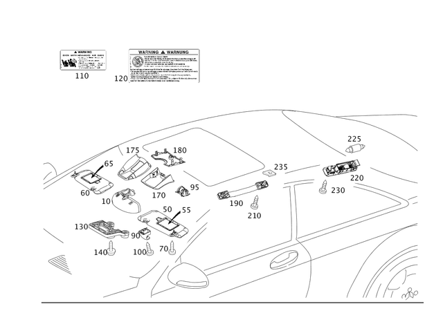 2218106817 - Covering and Lining: Mirror, Inner for Mercedes-Benz: 250, 300S, CL550, CL600, CL63 AMG, CL65 AMG, S350, S400, S500, S550, S600, S63 AMG Image image