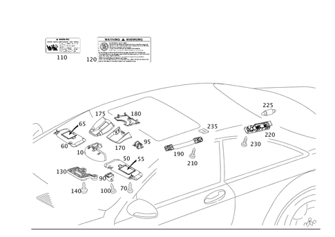 Sun Visor, Interior Mirror, Grab Handle for 2006 Mercedes-Benz CL65 AMG #0