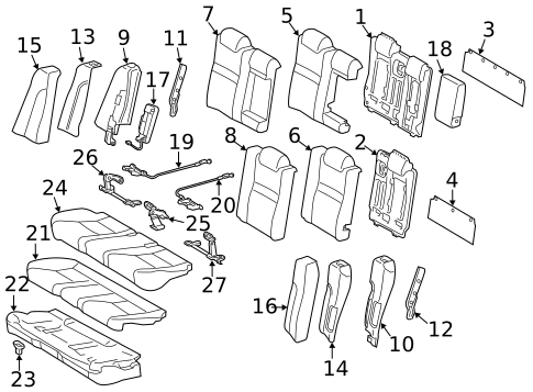 Rear Seat Components for 2013 Toyota Camry #1