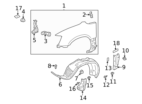 Exterior Trim - Fender for 2003 Lexus RX300 #0