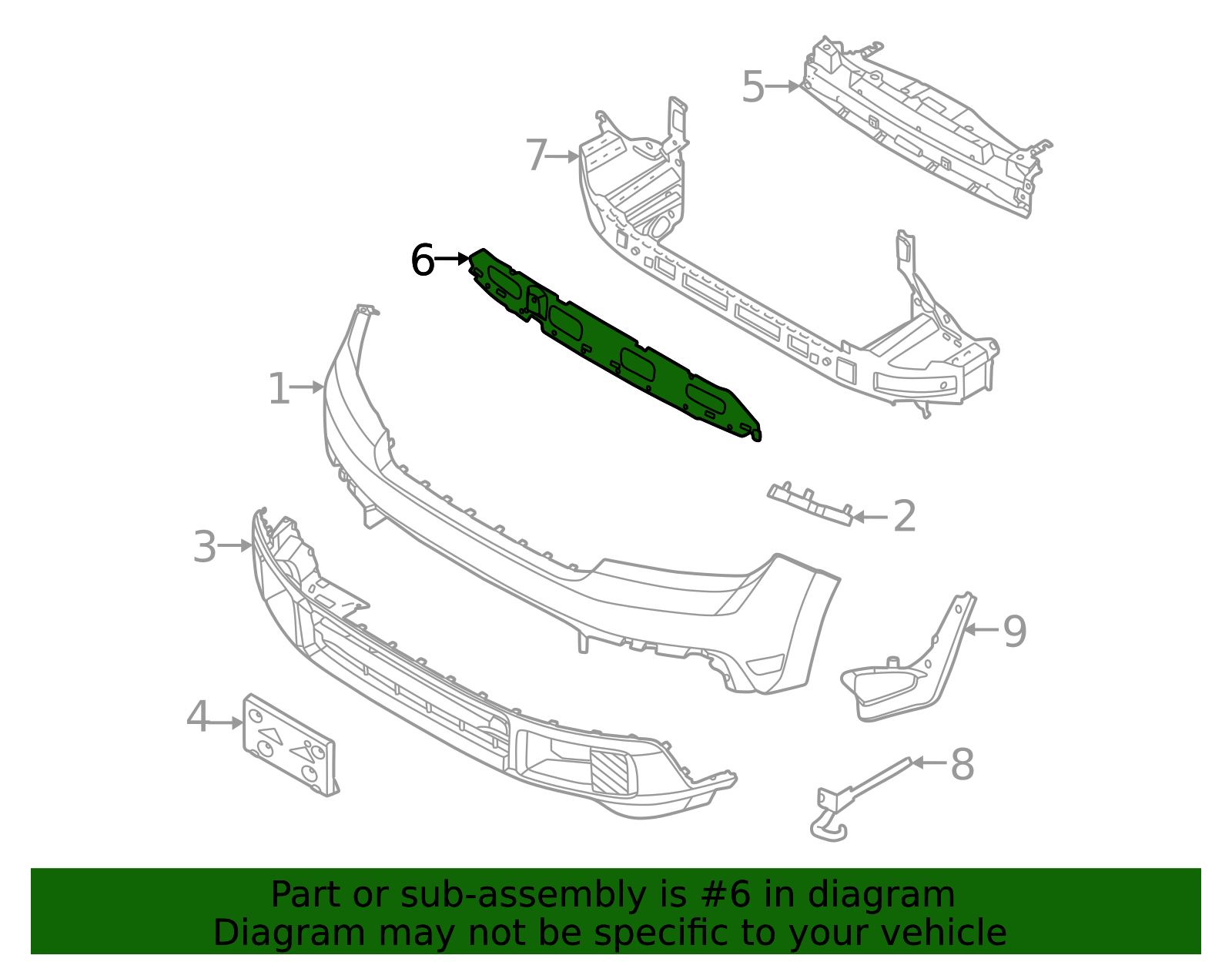 NZ6Z-17C882-B - Bumper Impact Absorber - 2022-2024 Ford Maverick