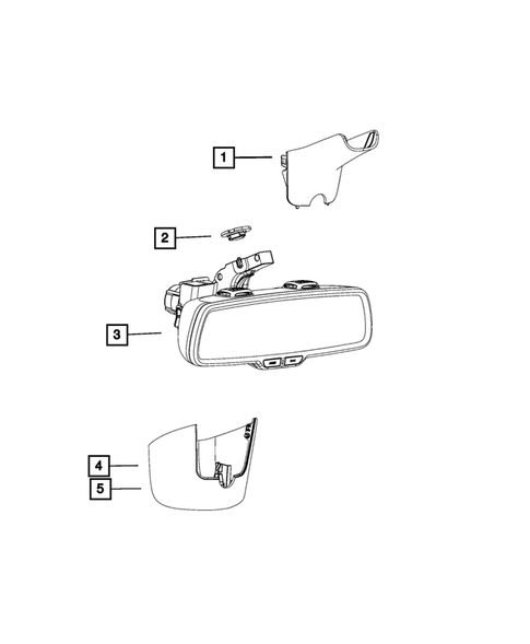 Glass and Interior Rear View Mirror for 2015 Jeep Cherokee #2