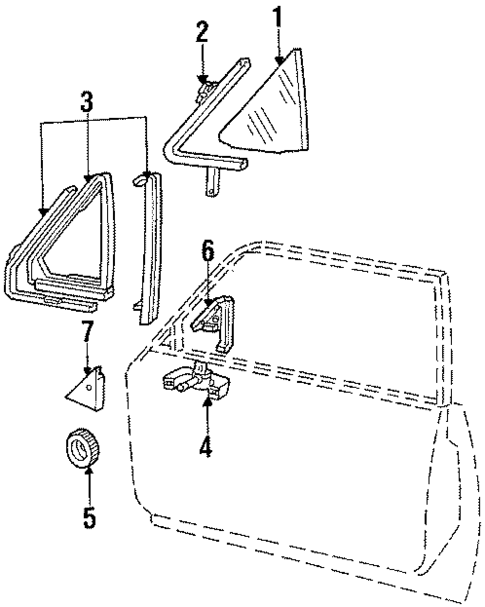 Glass - Front Door for 1990 Ford LTD Crown Victoria #1