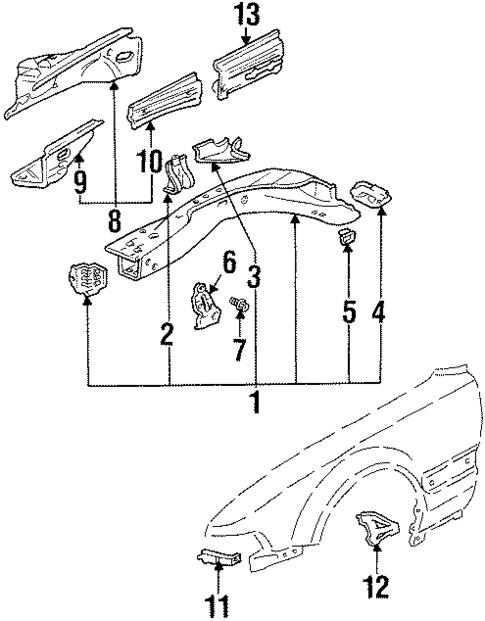 Structural Components & Rails for 1994 Acura Vigor #0