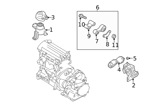 Engine & Trans Mounting for 2008 Mazda 6 #0
