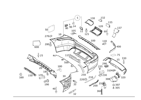 Rear Bumper for 2007 Mercedes-Benz R320 #0