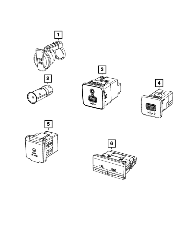 68453787AA - Electrical: Media Hub Usb Port for Mopar Image