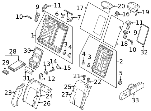 Rear Seat Components for 2017 Audi A3 Sportback e-tron #0