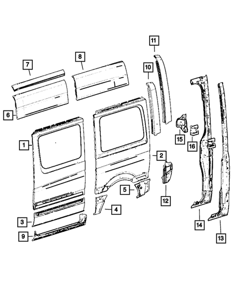 Aperture Panel and Pillar Supports for 2009 Dodge Sprinter 3500 #9