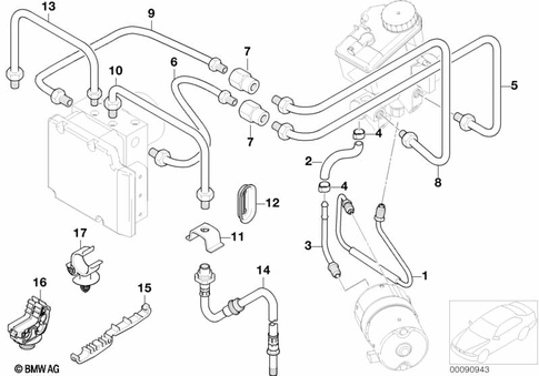 Brake Pipe, Front for 2006 BMW 750Li #0