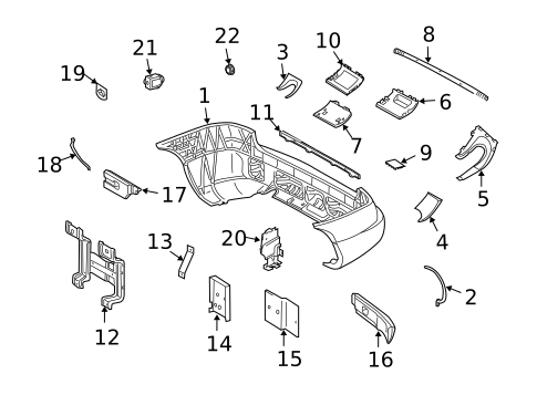 Bumper & Components - Rear for 2002 Mercedes-Benz ML500 #1