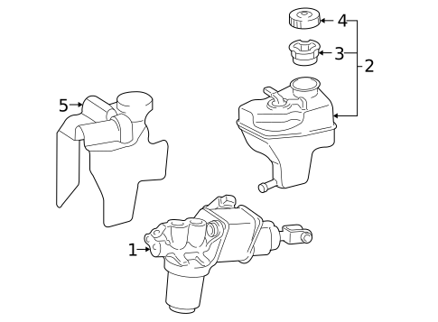 Master Cylinder - Components On Dash Panel for 2006 Mercedes-Benz CLS500 #0