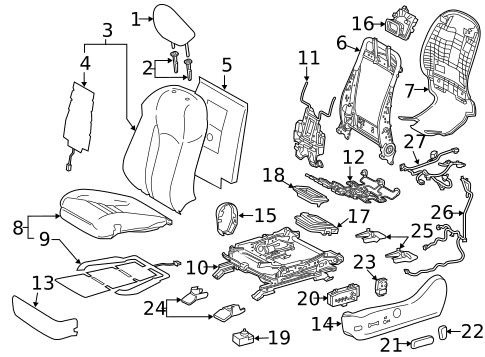 Driver Seat Components for 2016 Lexus RX450h #1
