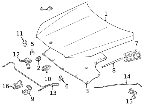 Hood & Components for 2022 Mercedes-Benz GLE 450 SUV #0