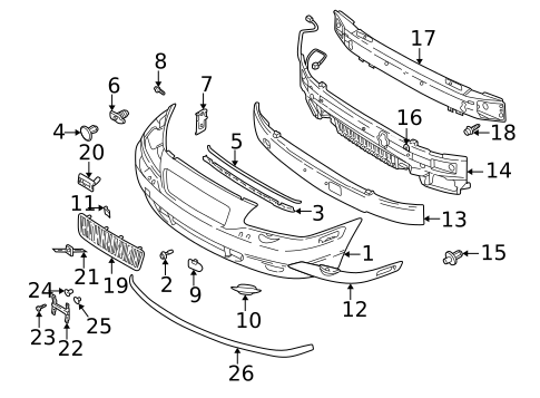 Bumper & Components - Front for 2003 Volvo S80 #0