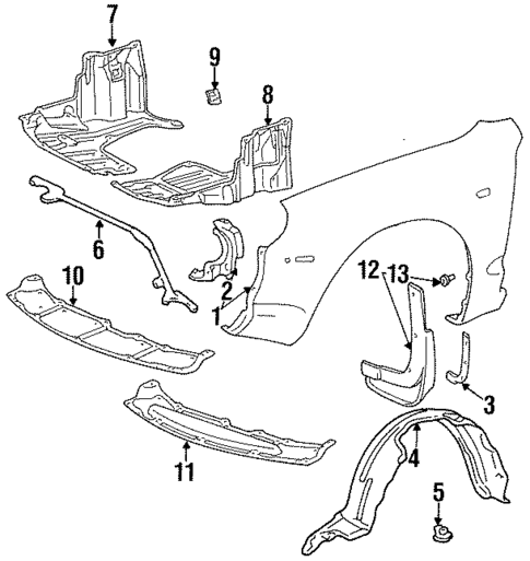 Exterior Trim - Fender for 1998 Toyota Celica #0