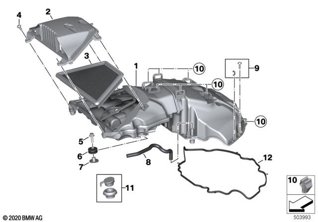 13718410688 - Fuel System: Intake Muffler, Top -  for BMW-Motorrad Image