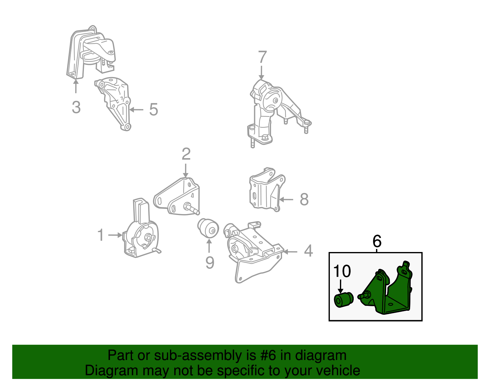 2003-2008 Toyota Side Mount Side Bracket 12325-22200 | MotorMotor