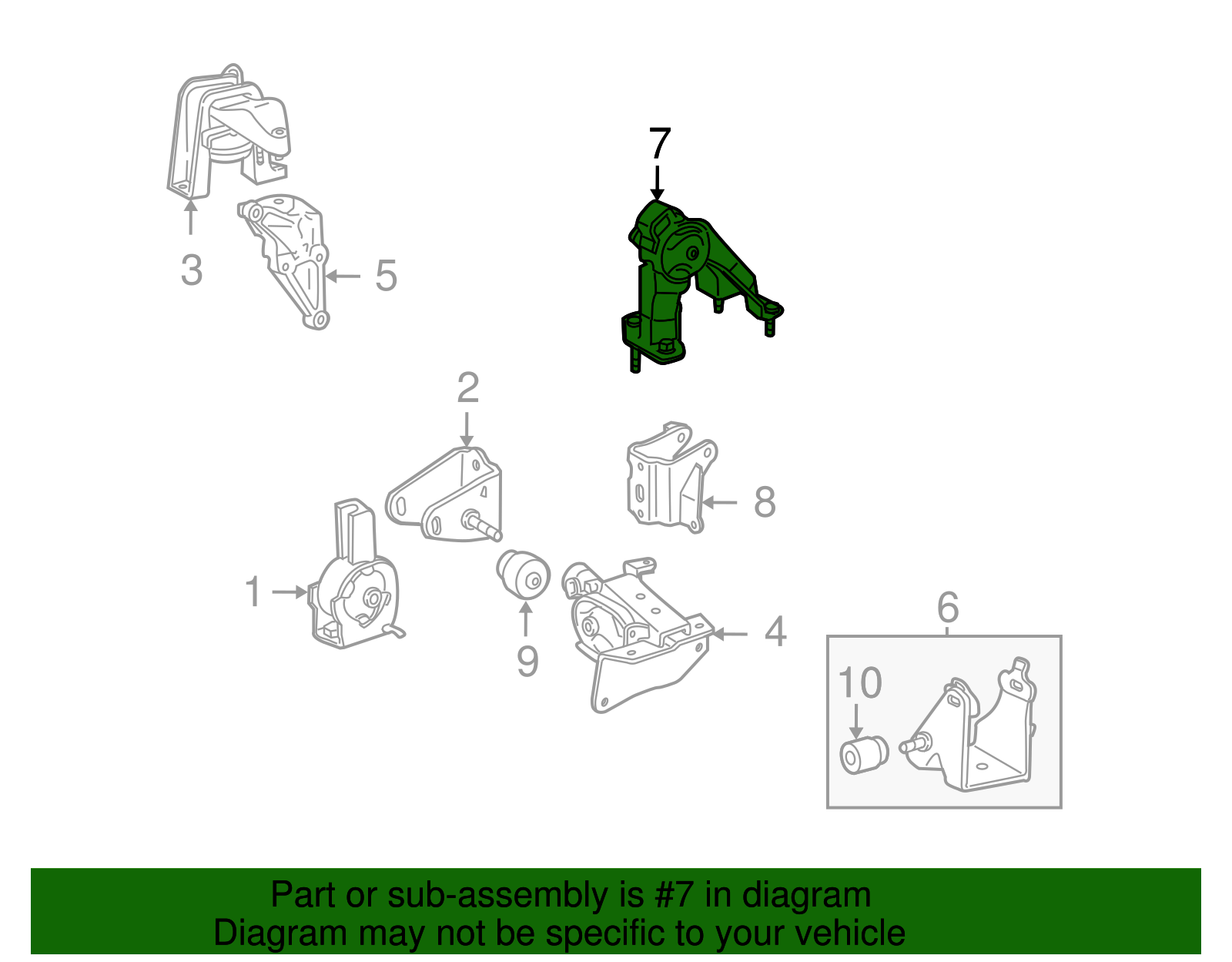 Genuine Toyota Corolla Rear Motor Mount 12371-0D110