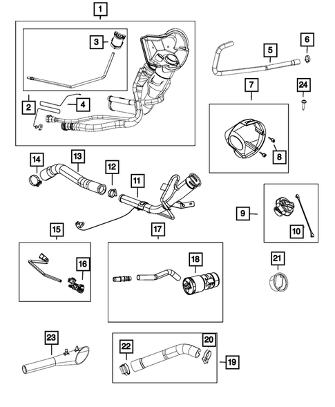 Fuel Tank Filler Tube for 2019 Ram 1500 Classic #0