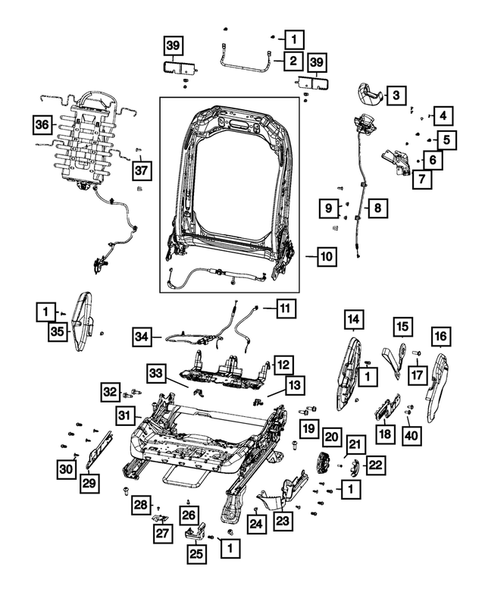 Front Seats - Adjusters, Recliners, Shields and Risers for 2020 Jeep Wrangler #0