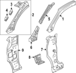 84328479 - Body: Hinge Pillar Reinforced Brace for Chevrolet: Colorado | GMC: Canyon Image