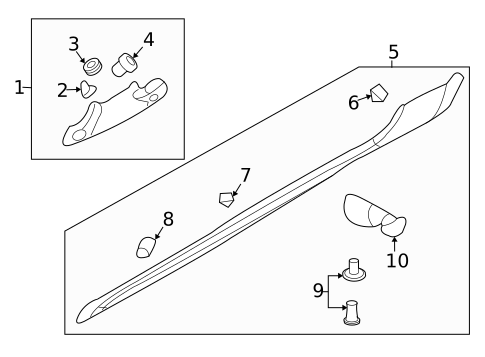Exterior Trim - Pillars for 2007 Hyundai Entourage #0