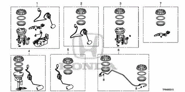 Fuel Tank Set (Short Parts) (4WD) for 2012 Honda Crosstour #0