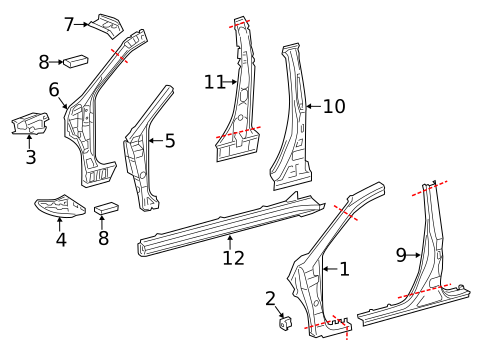 Center Pillar & Rocker for 2016 Lexus CT200h #0