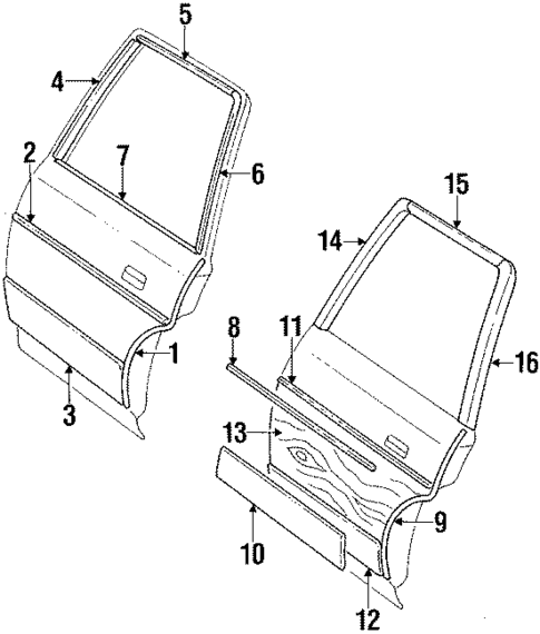 Moldings for 1988 Pontiac Safari #1