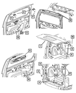 4589234AA - Body Sheet Metal Except Doors: Liftgate Striker for Chrysler: Pacifica, Voyager | Dodge: Charger Daytona, Hornet, Journey, Nitro | Jeep: Cherokee, Compass, Grand Cherokee, Grand Cherokee L, Liberty, Patriot Image